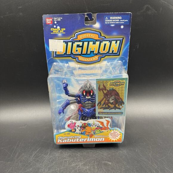 Sealed Vintage Rare Bandai Digimon Digivolving Kabuterimon Action Figure W/ Card